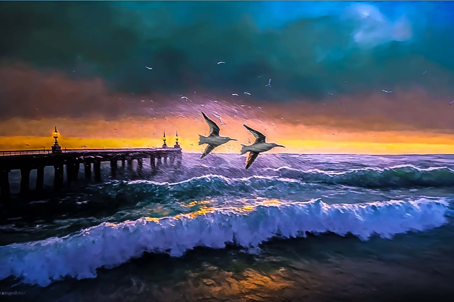 Manhattan Sunset Painting