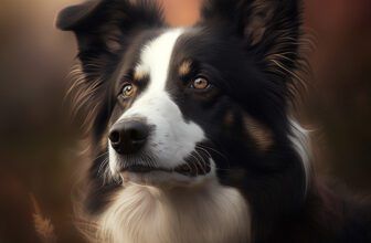 border collie portrait painting
