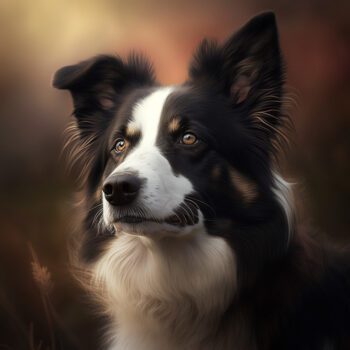 border collie portrait painting