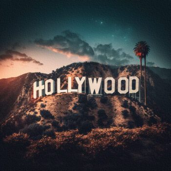 hollywood sign painting