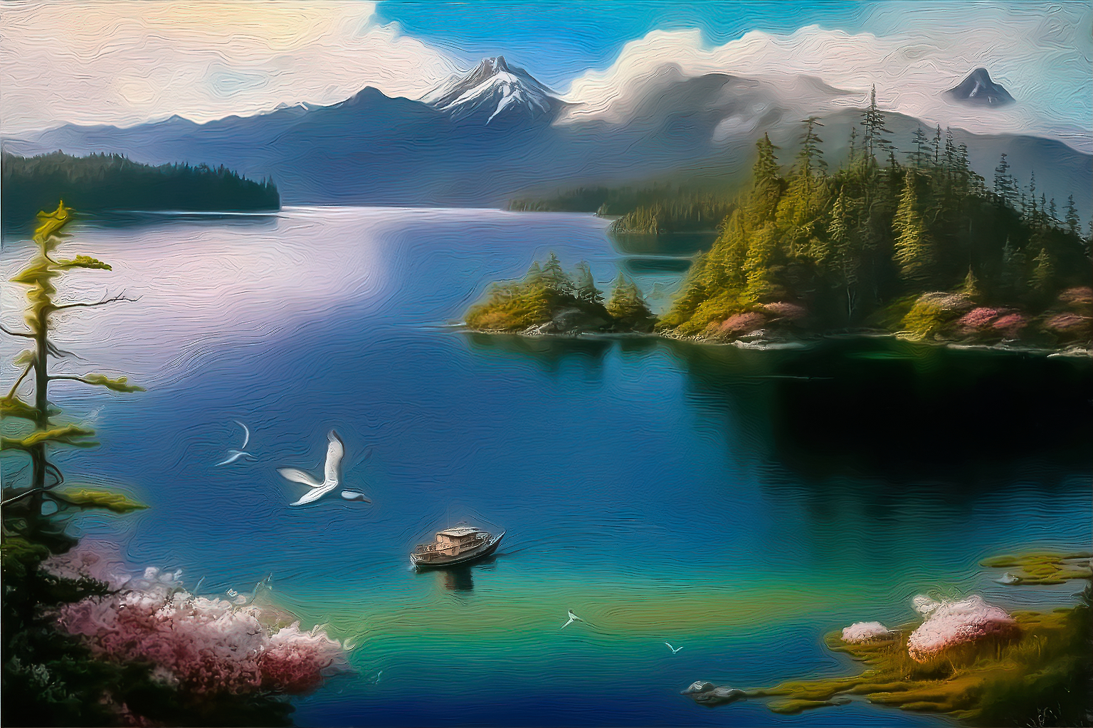 Moraine lake painting