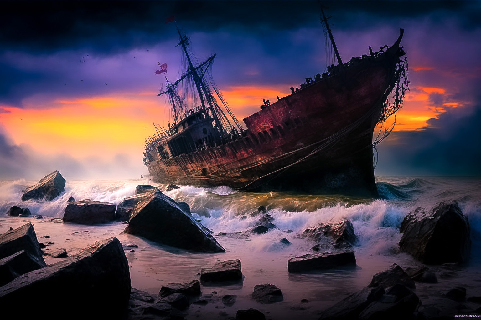 shipwreck painting