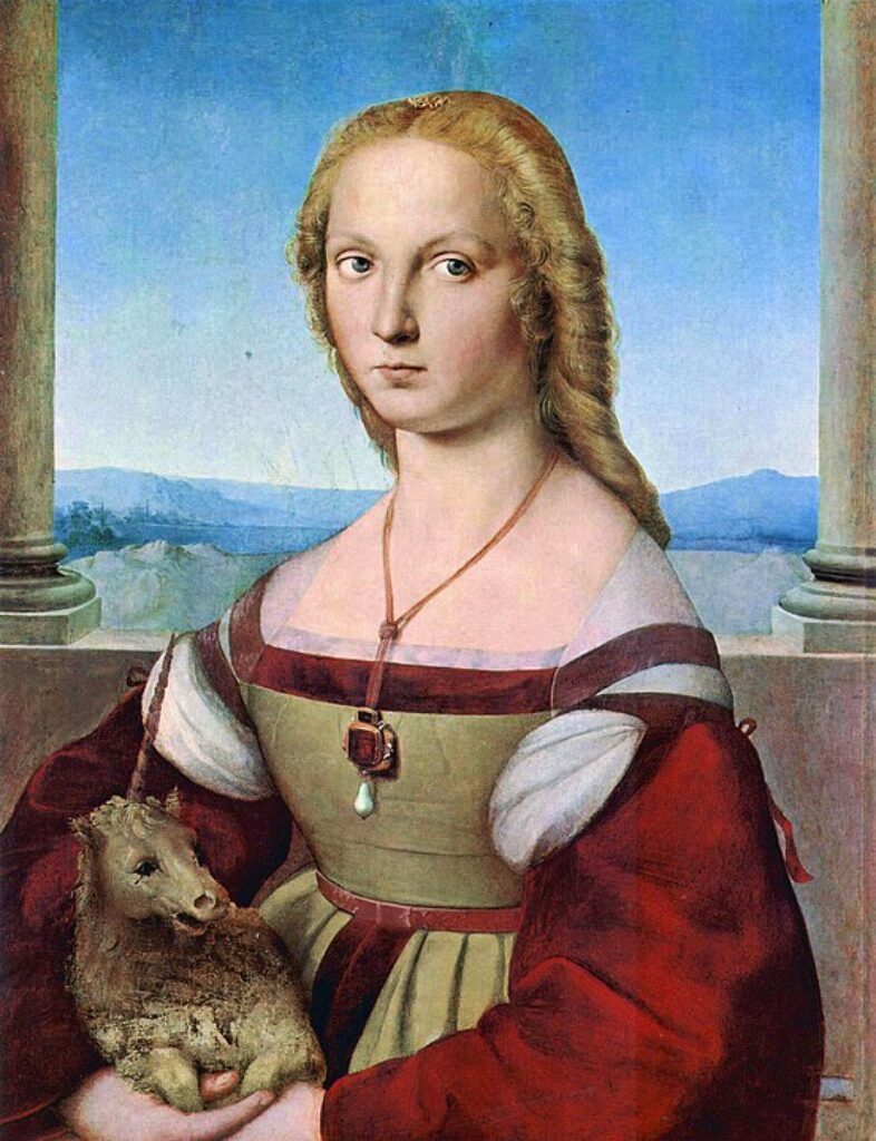 Young Woman with Unicorn Renaissance Painting of Woman