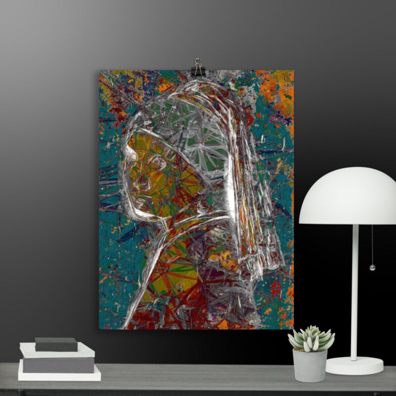Abstract Portrait No. 1 : The Girl With A Pearl Earring , Large Digital Wall Art Fine Art Prints