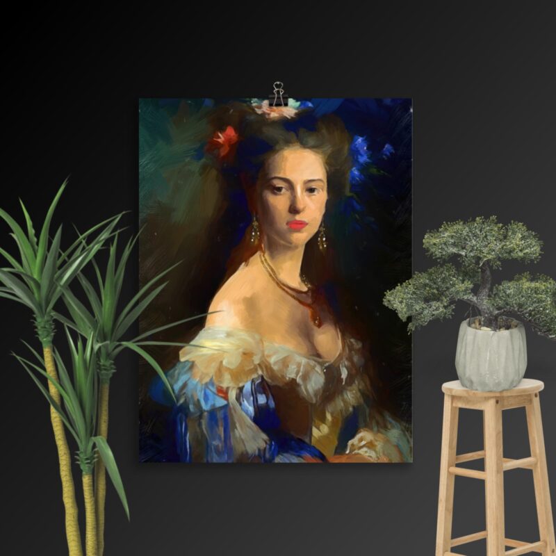 Classical Art No. 1 : Portrait Of Barbara , Large Digital Wall Art Fine Art Prints