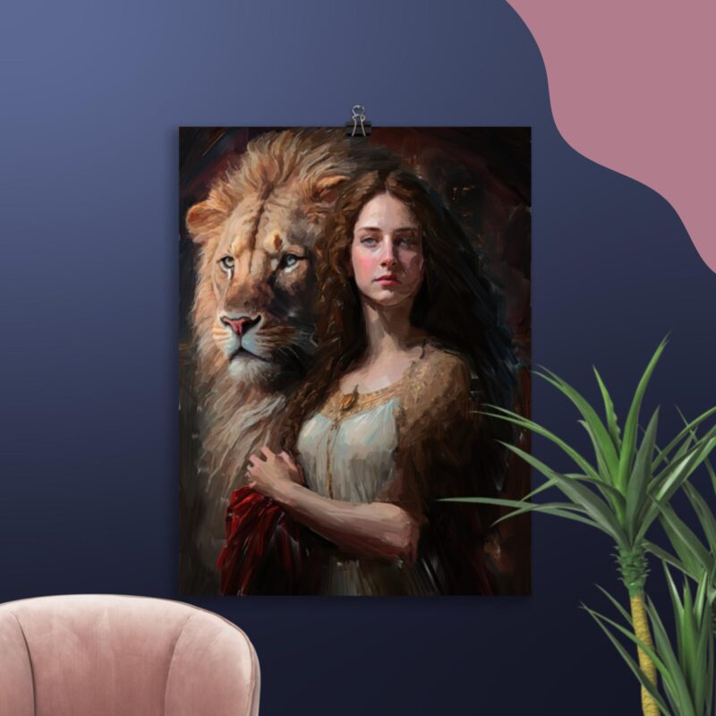 Classic Art Prints No. 5 : The Lady And The Beast , Large Digital Wall Art Fine Art Prints