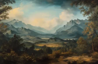 Landscape antique oil painting