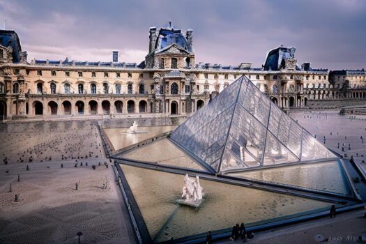 Louvre Museum entrance pyramid