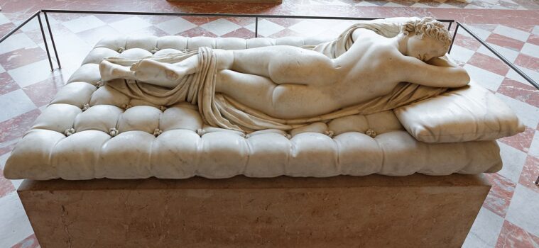 Where is the Sleeping Hermaphrodite in the Louvre Located