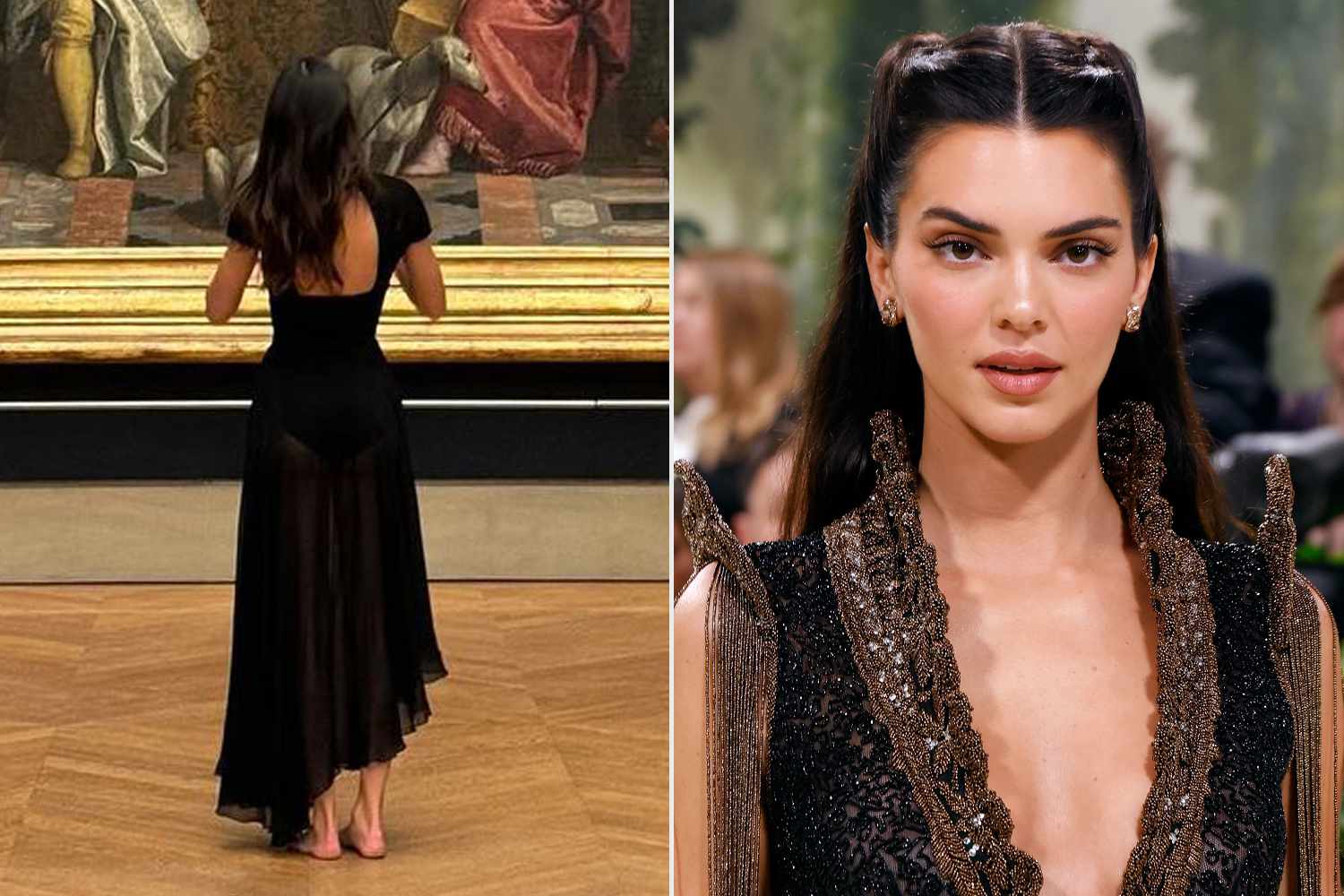 Kendall Jenner Runs Without Shoes Around the Louvre Kendall Jenner Runs Without Shoes Around the Louvre