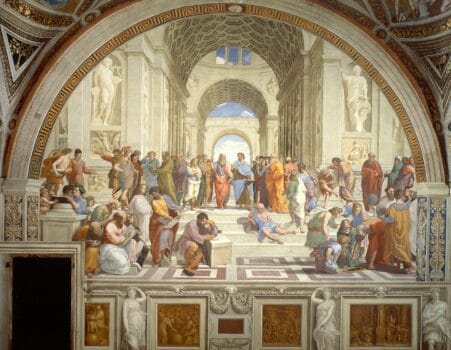 Who is the woman in The School of Athens painting