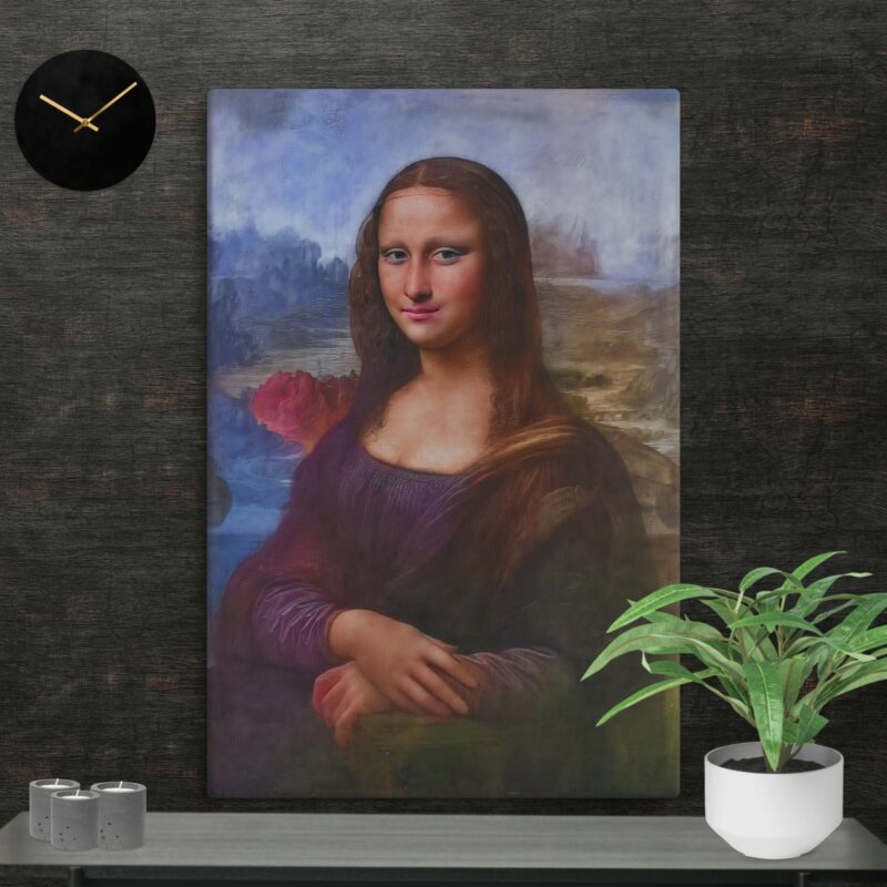 Mona Lisa Art Print on Canvas Painting Reproduction Face Retouched