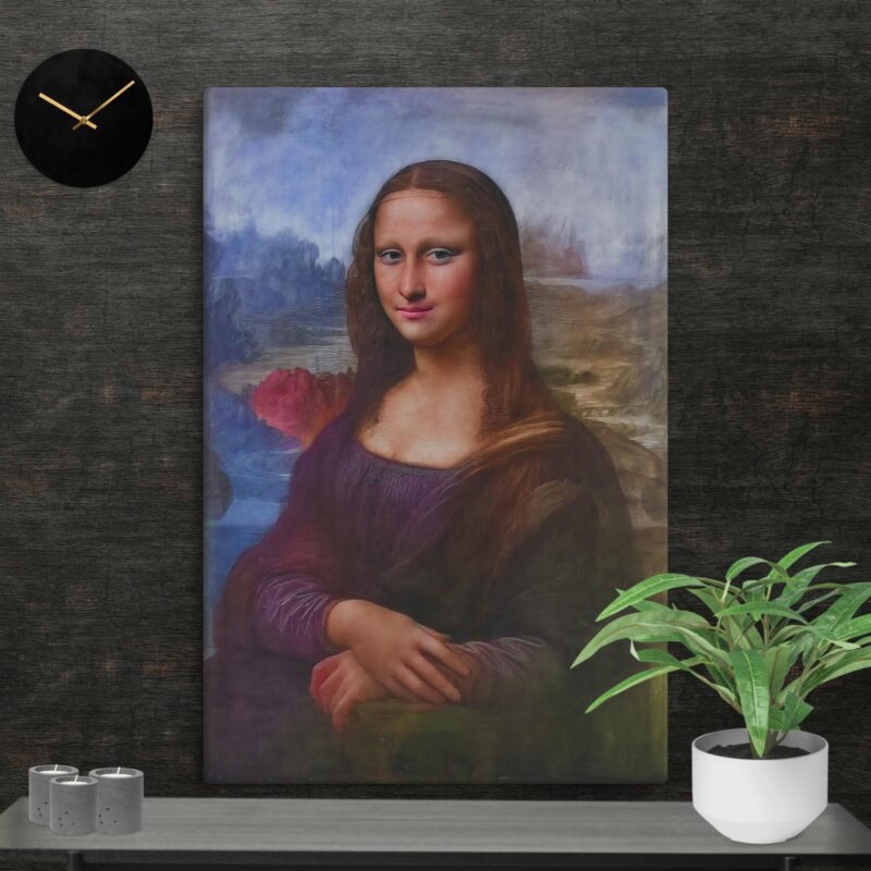 Mona Lisa Art Print on Canvas Painting Reproduction Face Retouched