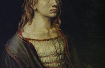 Portrait of the Artist Holding a Thistle Painting