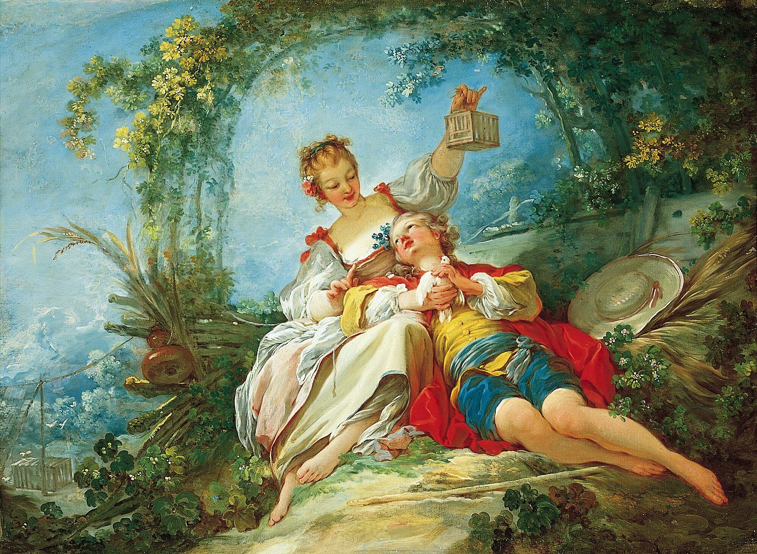 The Happy Lovers Painting by Jean Honore Fragonard The Happy Lovers Painting by Jean Honore Fragonard