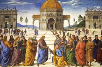 Delivery of the keys painting Pietro Perugino