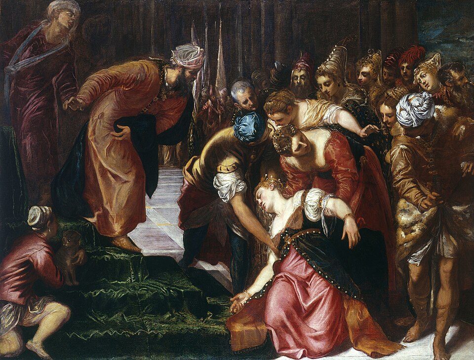 Theatrical Portrait of Queen Esther Falling in The Floor Theatrical Portrait of Queen Esther Falling in The Floor