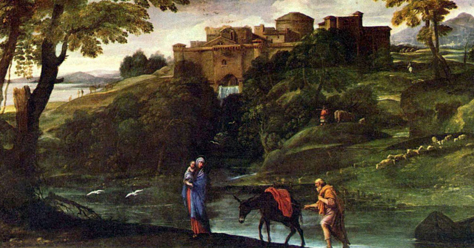 Flight into Egypt Painting by Annibale Carracci Flight into Egypt Painting by Annibale Carracci