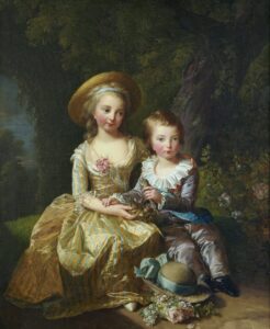 Marie Therese with her brother, Louis Joseph painting