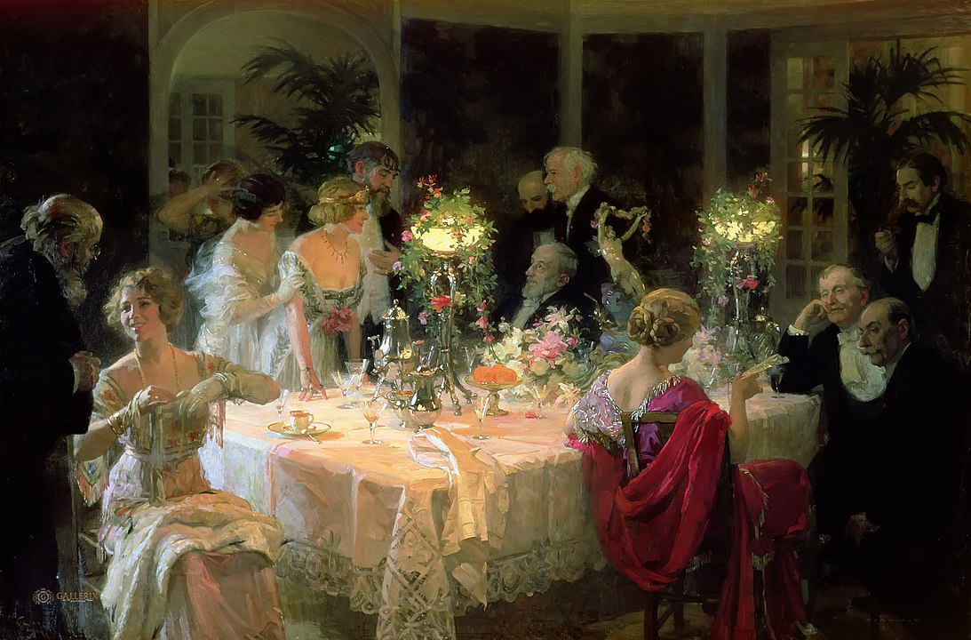 Paris Glamour Before The World Conflict: The Dinner Party Painting Paris Glamour Before The World Conflict: The Dinner Party Painting