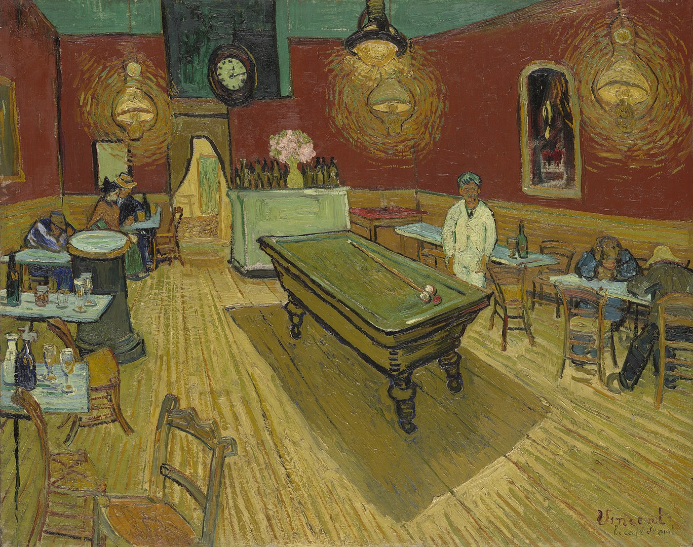 A Solitary Night Bar: The Night Café Painting A Solitary Night Bar: The Night Café Painting