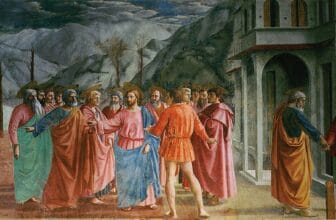The Tribute Money painting Fresco by Masaccio