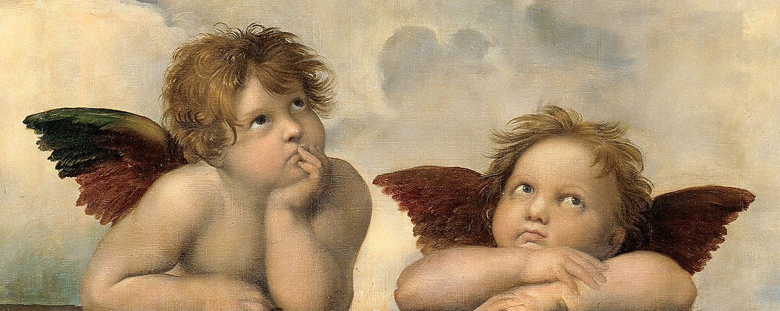 The Two Cherubs Oil Painting by Raphael The Two Cherubs Oil Painting by Raphael