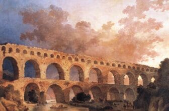The pont du gard painting by Hubert Robert