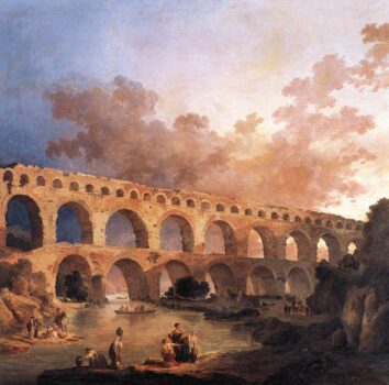 The pont du gard painting by Hubert Robert