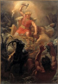 Thor's Fight with the Giants Painting