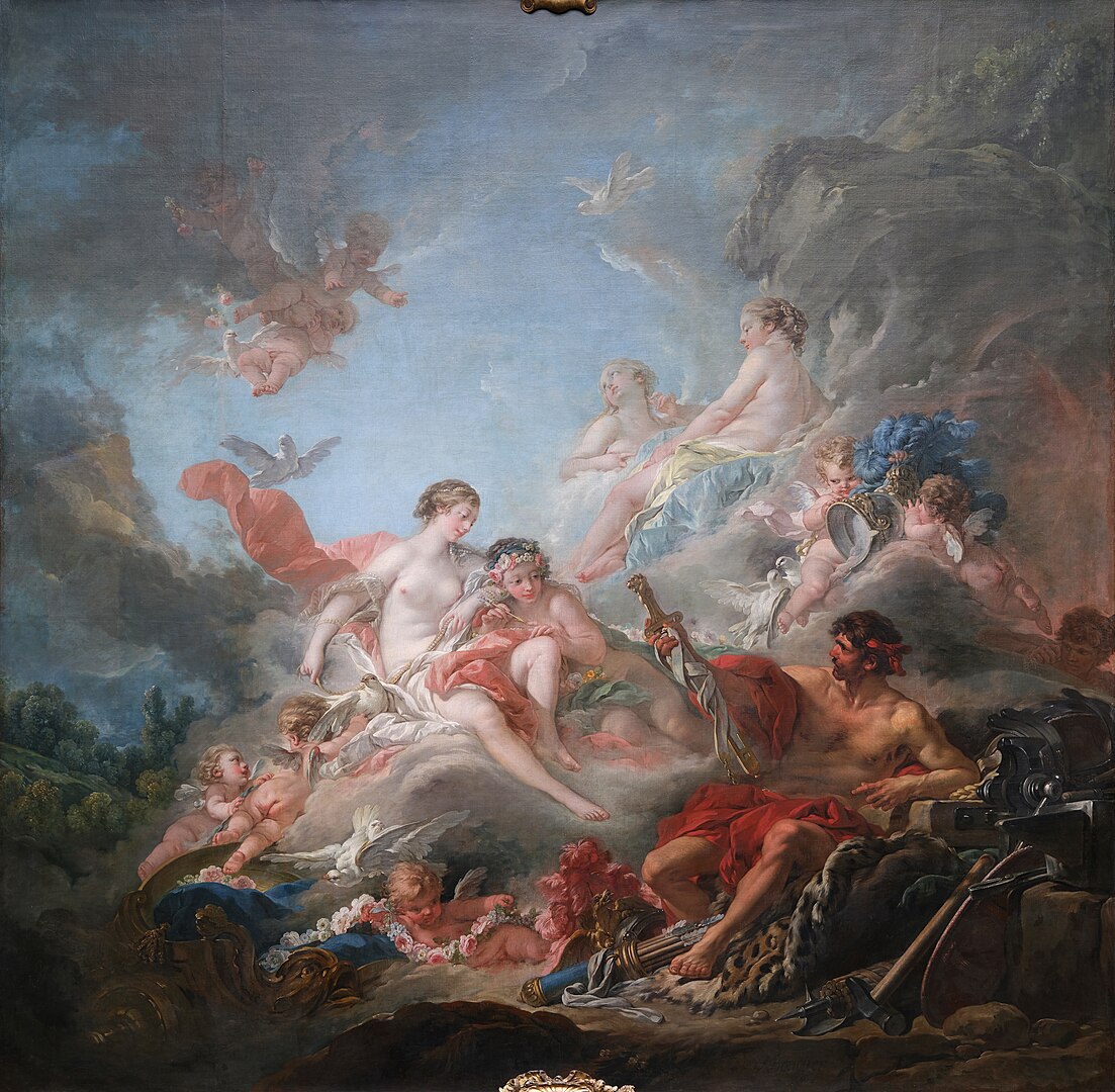 A Divine Offering: Vulcan Presenting Venus with Arms Painting A Divine Offering: Vulcan Presenting Venus with Arms Painting
