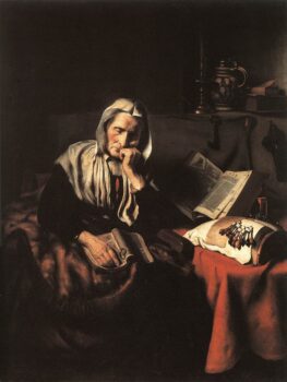 An Old Woman Dozing Painting by Nicolaes Maes