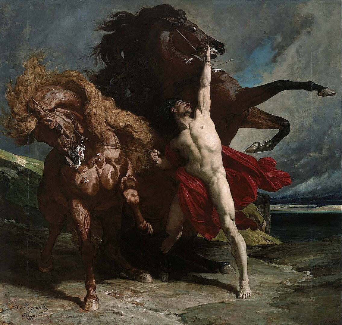 Automedon With the Horses of Achilles Painting Automedon With the Horses of Achilles Painting