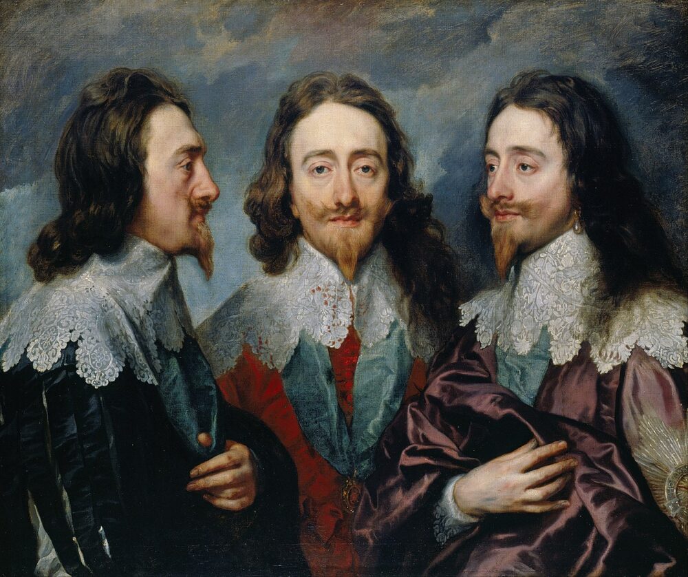 Charles I in Three Positions Painting by Anthony van Dyck Charles I in Three Positions Painting by Anthony van Dyck