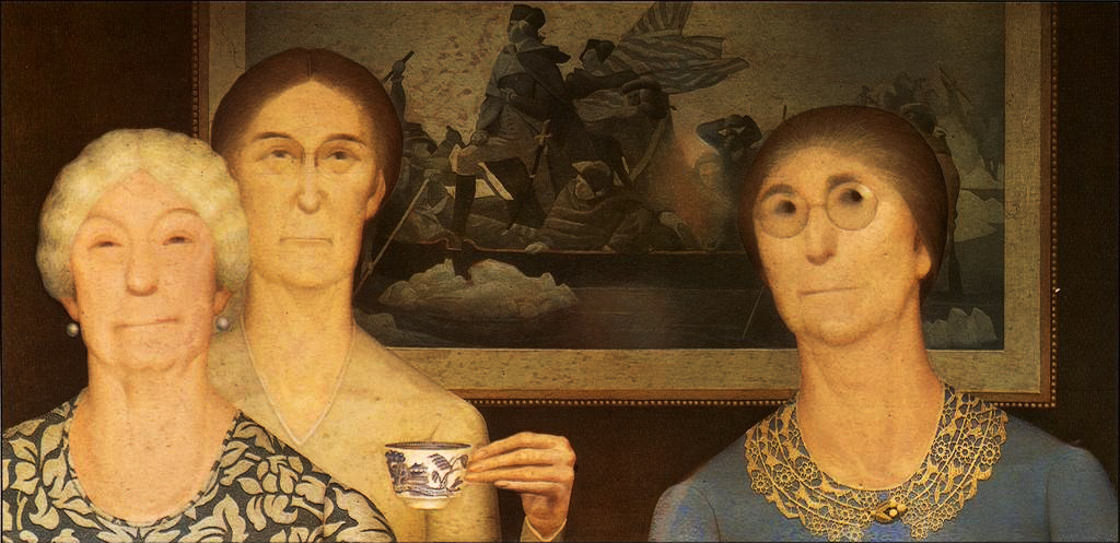 The Golden Gurls: Daughters of Revolution Painting by Grant Wood The Golden Gurls: Daughters of Revolution Painting by Grant Wood