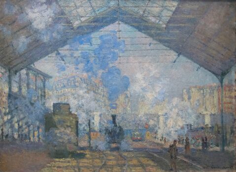 Gare Saint Lazare painting by monet