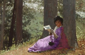 Girl Reading Under an Oak Tree Painting by Winslow Homer