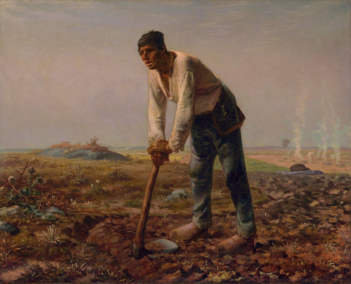 Hard Life and Poverty: The Man With a Hoe Painting Hard Life and Poverty: The Man With a Hoe Painting