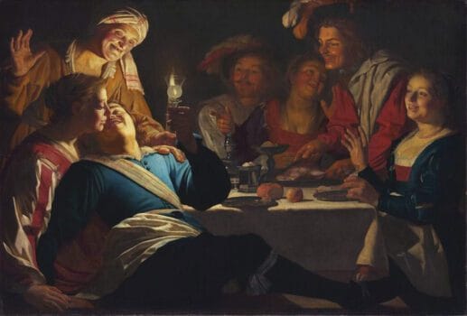 Merry company painting by gerrit van honthorst