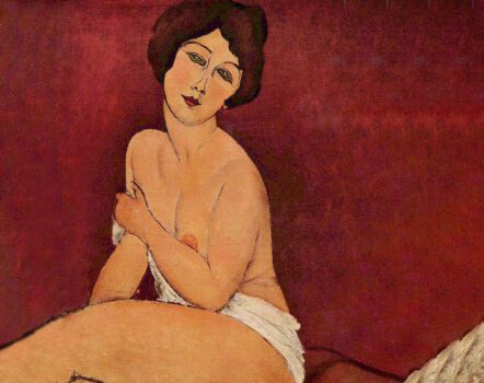Nude sitting on a Divan painting