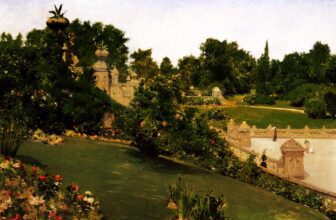 Terrace at the Mall, Central Park painting by William Merritt Chase