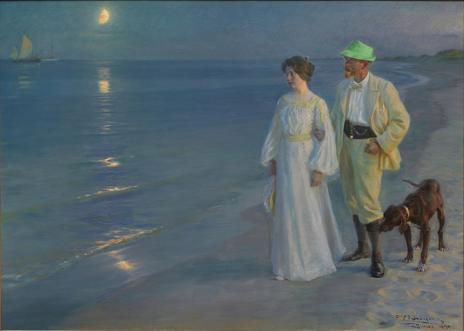 The Artist and His Wife With His Dog Painting The Artist and His Wife With His Dog Painting