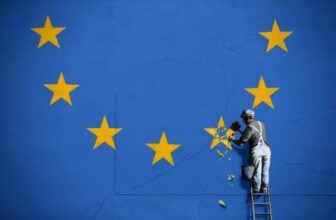 The Banksy Brexit Mural in Dover painting