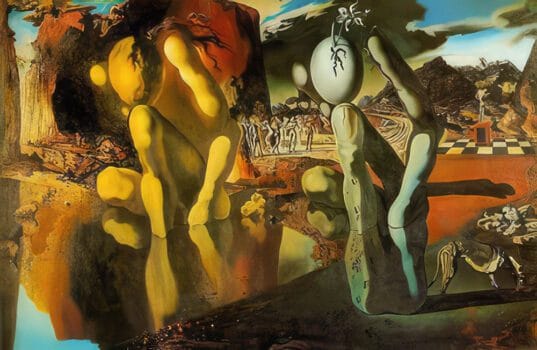 The Metamorphosis of Narcissus painting by Salvador Dali