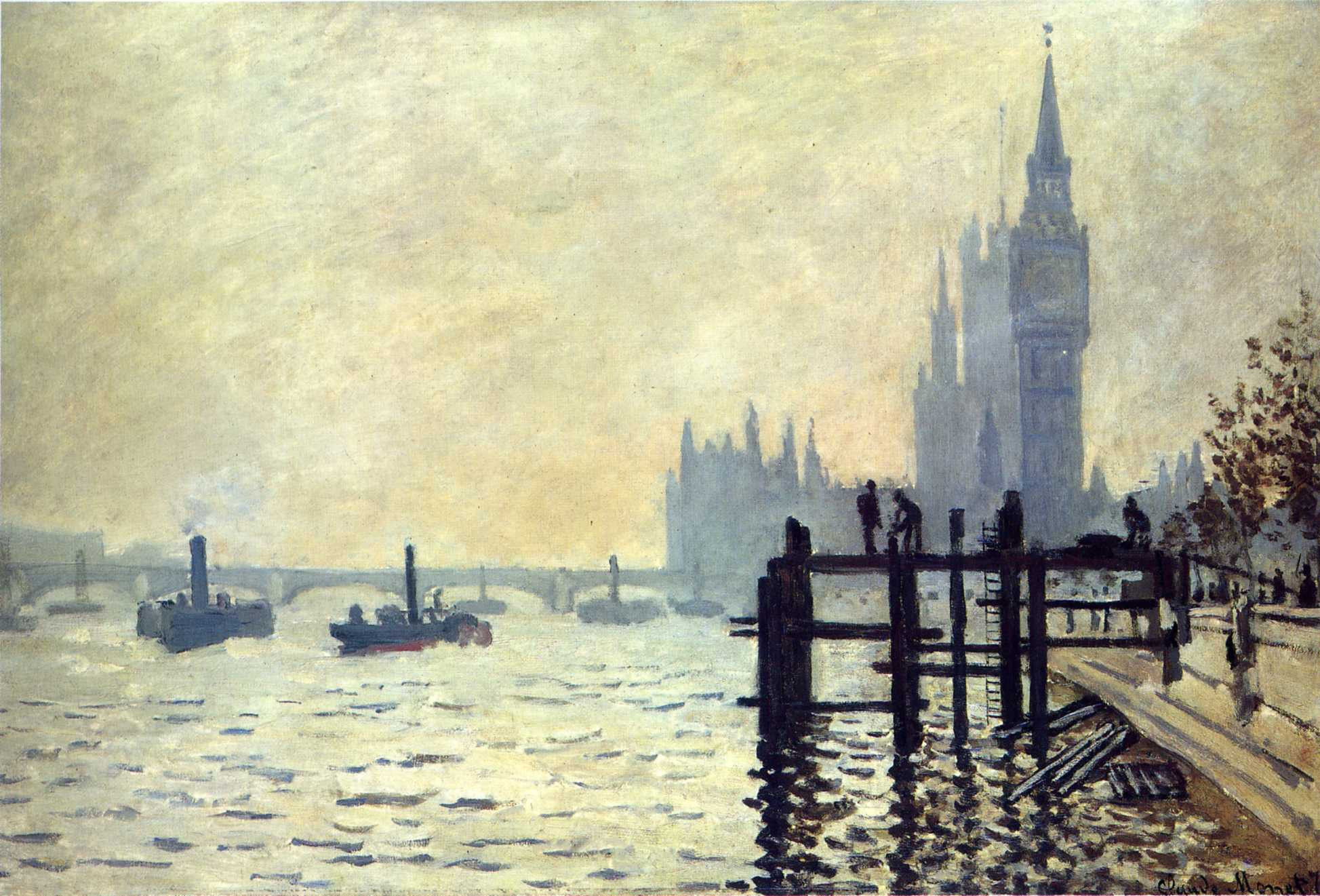 The River Thames of Westminster Painting Monet The River Thames of Westminster Painting Monet
