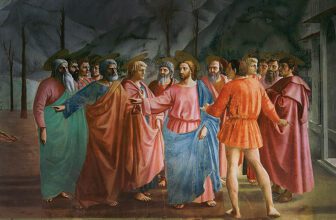The Tribute Money painting by masaccio