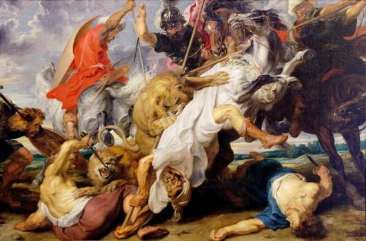The lion hunt painting by Peter Paul Rubens