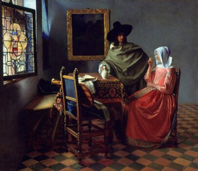 The wine glass painting by Johannes Vermeer