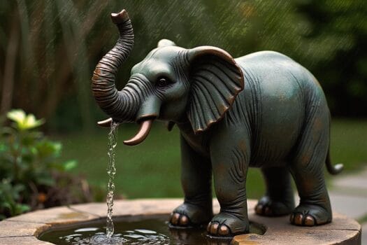 Elephant statue garden sculpture