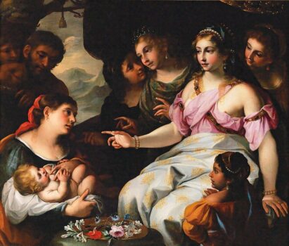 Finding of Moses painting by Elisabetta Sirani